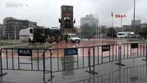 Taksim Cumhuriyet Anıtı’nın çevresi polis tarafından kapatıldı