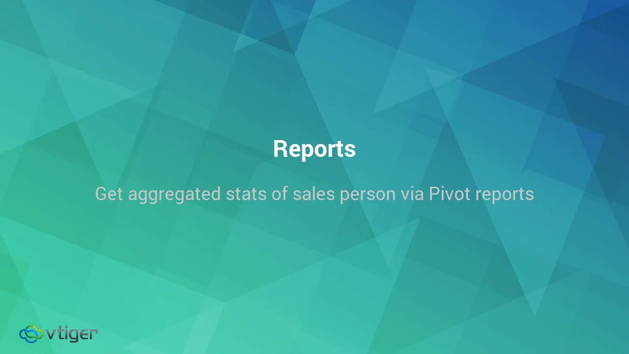 Get aggregated stats of sales person via Pivot reports in Vtiger CRM