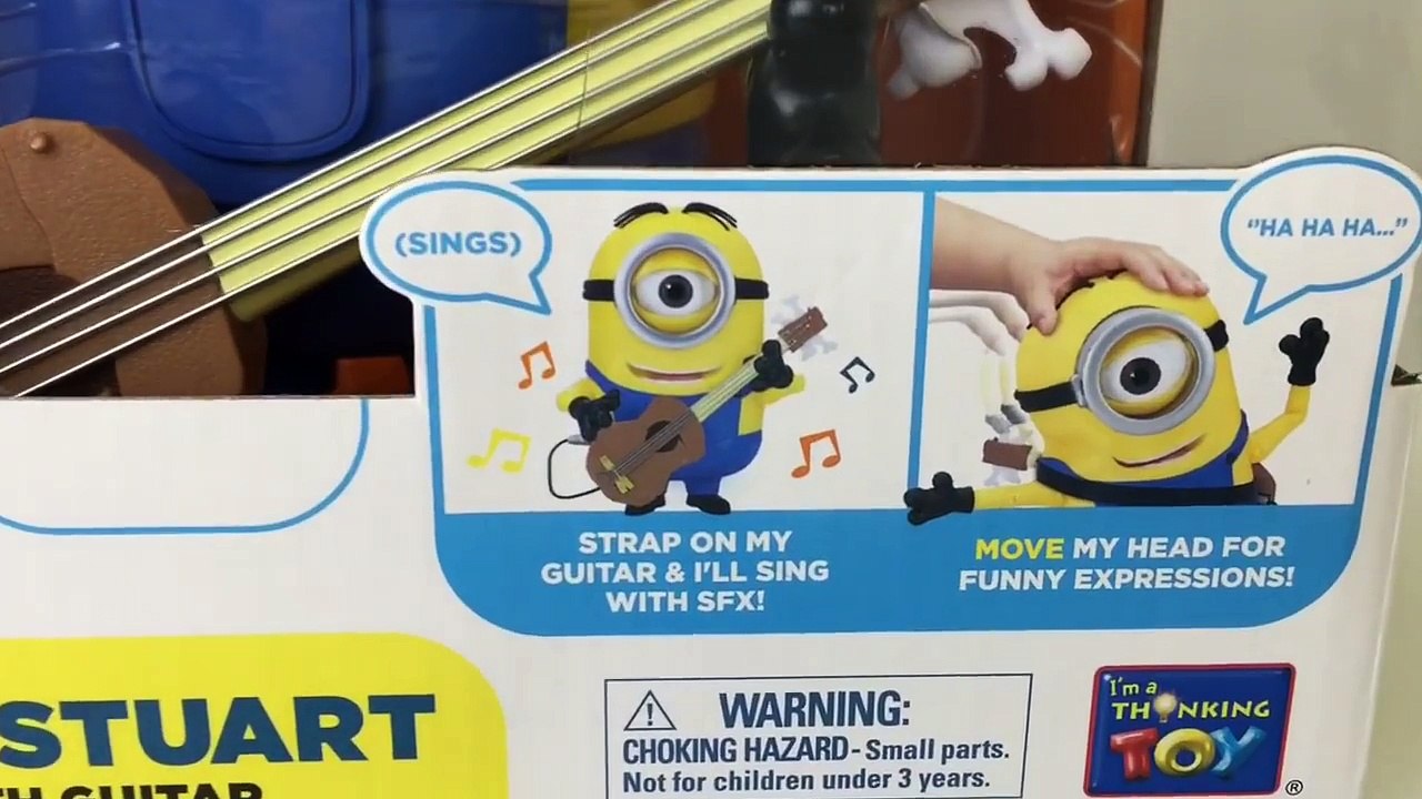 MINIONS Movie STUART INTERACTS With GUITAR & Talking Action Figure ...