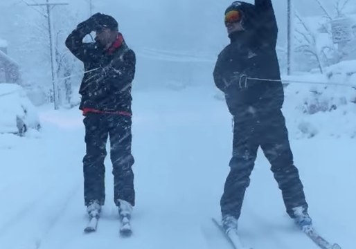 Rutgers Students Turn Severe Weather Into Winter Sport by Skiing Through the Streets
