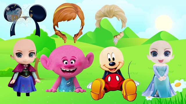 Wrong Hairs Disney Anna Trolls Poppy Elsa Mickey Mouse Finger Family Nursery Rhymes - By MagicPang