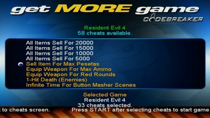HOW TO CHEAT RESIDENT EVIL 4 ON PS2