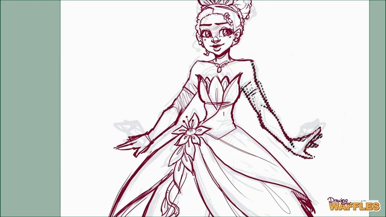 Lets Draw Tiana From Princess And The Frog Drawingwiffwaffles Video Dailymotion