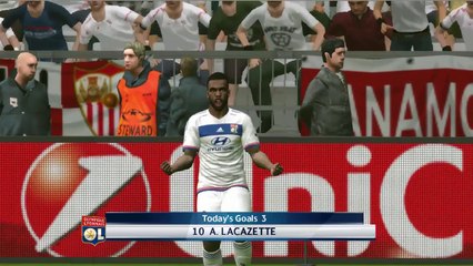PES 2017 Sevilla vs Lyon 1-5 Lacazette Goal