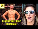 If i fíght and beat Nate Diaz it will be Normal people expect me to beat him,Miesha on UFC 222
