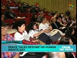 Colombian peace talks resume on Human Rights Day