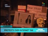 Hungarians continue protest over proposed internet tax