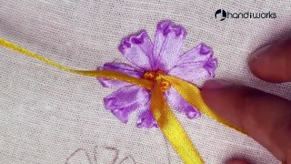 How To Make Ribbon Embroidery Design by Hand | HandiWorks #36