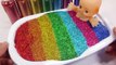 Human Kinetic Sand Toys DIY Learn Colors Slime Baby Doll Glitter Bath