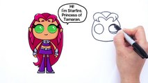 How to Draw Starfire from Teen Titans Go Cute Step by step