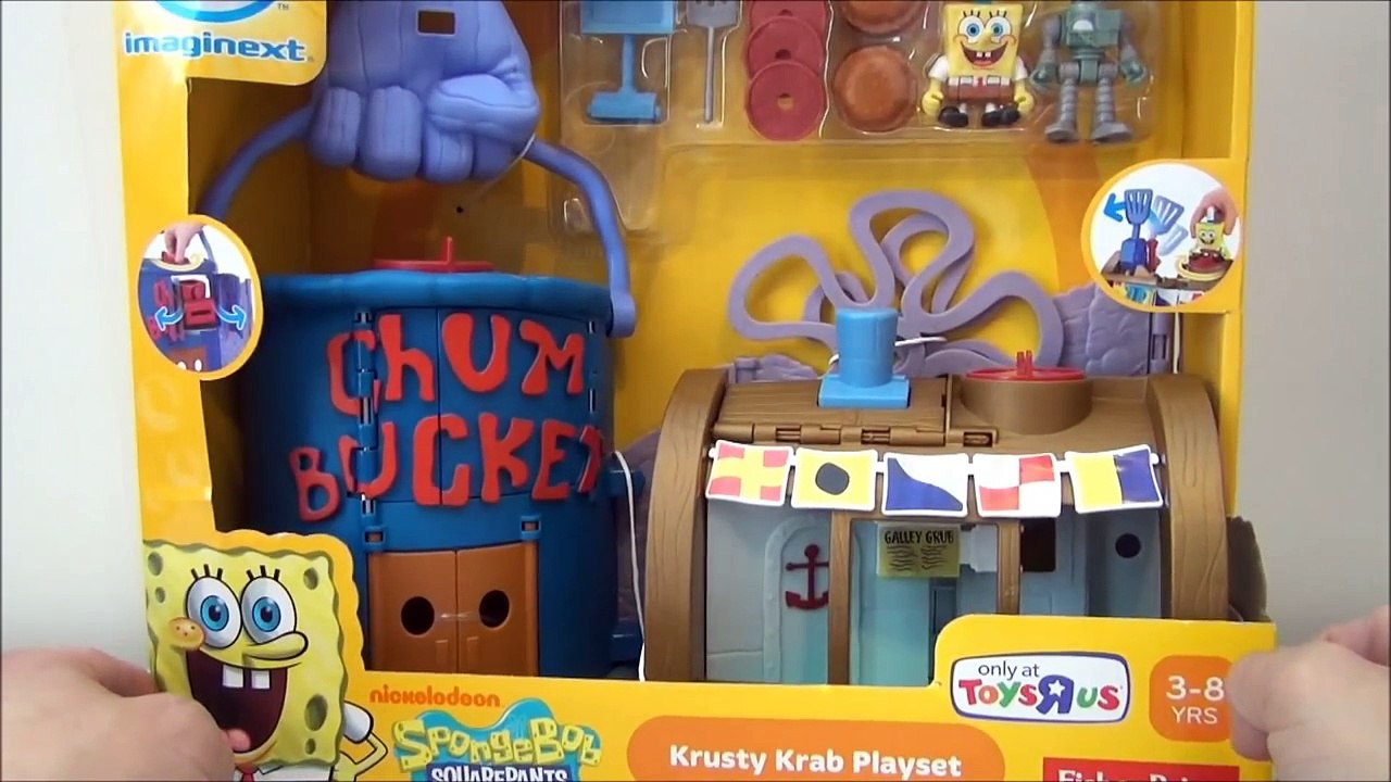 SPONGEBOB SQUAREPANTS KRUSTY KRAB PLAYSET IMAGINEXT VIDEO TOY REVIEW