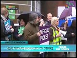 British healthcare workers on strike for 1st time in 32 years