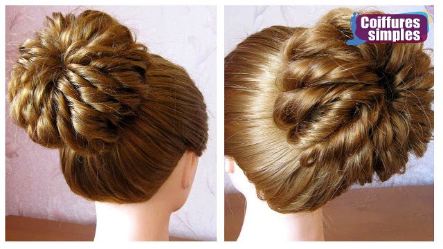 Tuto chignon bun ♡ Chignon décoiffé facile à faire soi même ♡ Coiffure de soirée/mariage