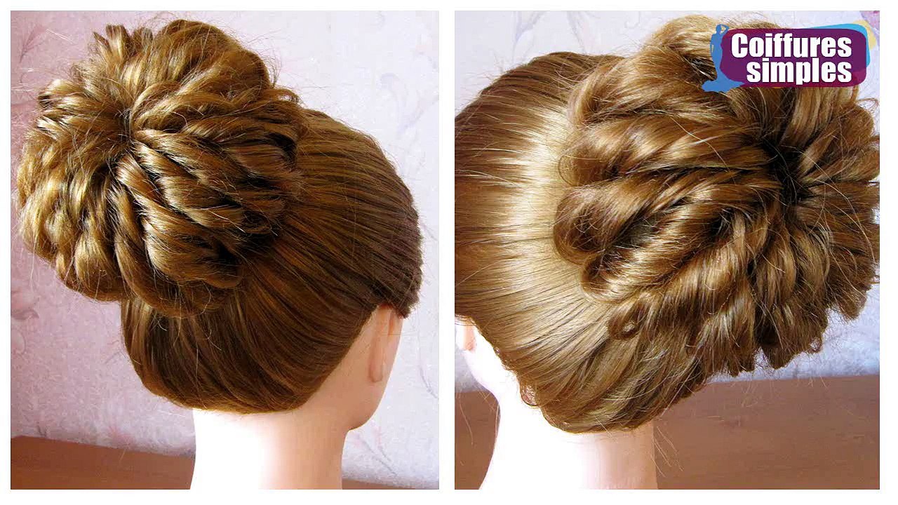 Tuto chignon bun ♡ Chignon décoiffé facile à faire soi même ♡ Coiffure de soirée/mariage