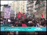 Anti-austerity protests held in Europe