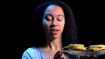 Sammiegirl ASMR Whispers and Eating Egg McMuffin Brunch 먹방