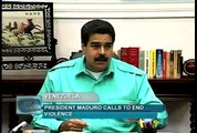 Web Summary: Venezuelan president calls to end violence