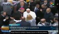 Pope Francis visits Brazilian favela