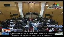 Egypt's Upper House of Parliament has been dissolved