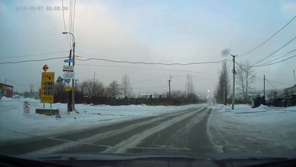 Russie  Etincelles sur lignes électriques