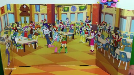 Télécharger la video: FLUTTERSHY SCHOOL CAFETERIA SET! My Little Pony Equestria Girls Minis Pep Rally! | Bins Toy Bin