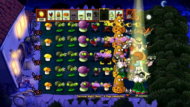 Plants Vs Zombies - Xbox 360 - Survival Night Hard Part 3