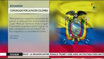 Ecuador pide a Colombia y al ELN reanudar los diálogos de paz