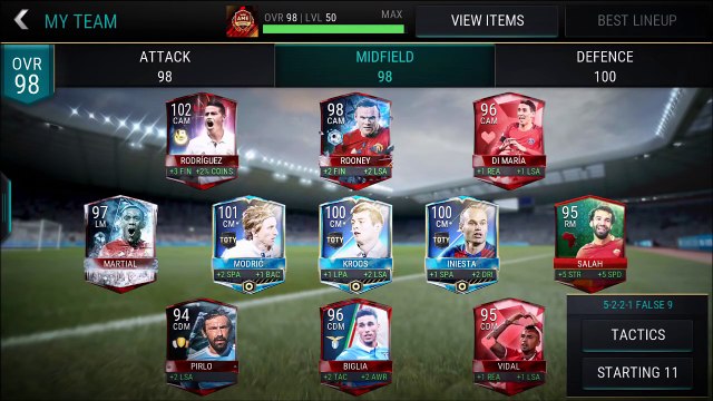 99 OVERALL TEAM!! FIFA Mobile Highest Possible Rated Team Possible + 100 Rated Squad Showcase !