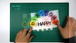 How to make a happy birthday pop up card greeting card DIY (tutorial + free pattern)
