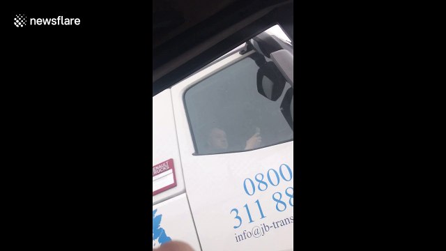 Lorry driver caught texting while driving