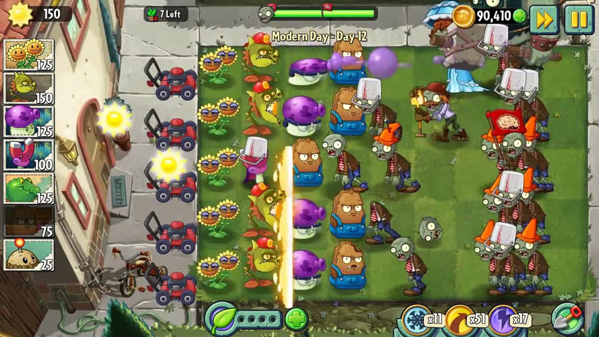 Plants vs Zombies 2 - Modern Day - Day 12 (Old Version): Dinos in