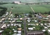 Aerial Footage Shows Ingham Covered by Floodwaters