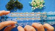 Diy loom bands dragon scale bracelet with beads彩虹橡筋手繩教學