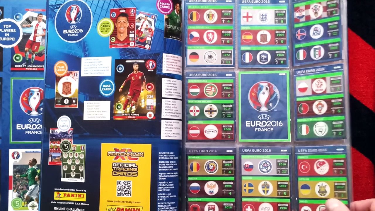 PANINI ADRENALYN XL EURO 2016 - COMPLETE 100% ALBUM + COMPLETE 99,9% ALBUM NR.2