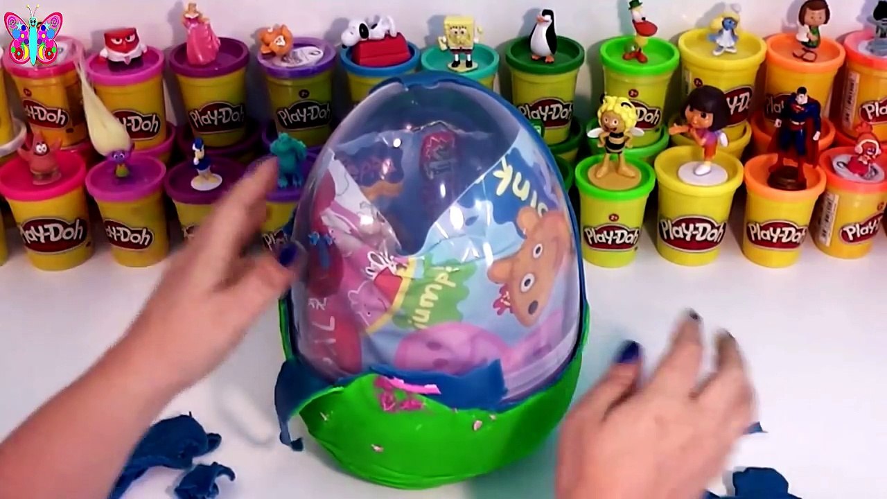 huevo sorpresa gigante de Peppa Pig en español de plastilina de play doh eggs surprise peppa pig