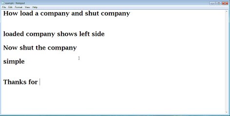 How load a company and shut company