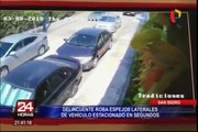 Roban espejo de vehículo estacionado en calle de San Isidro