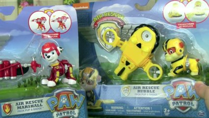 Скачать видео: Paw Patrol Air Rescue Pups Pack and Badge! NEW 2016 - Rubble, Marshall, Skye, Chase, Zuma, Rocky