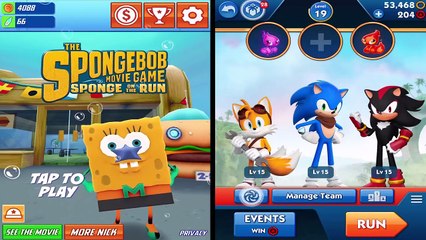 SpongeBob: Sponge on the Run VS Sonic Dash 2 EPIC BATTLE!