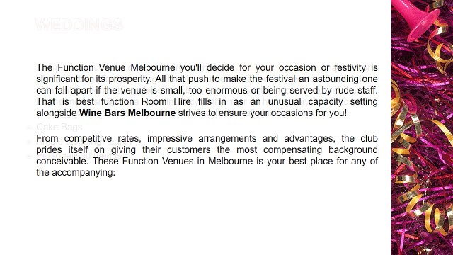 What Functions And Events Are Best Celebrated At Function Venues