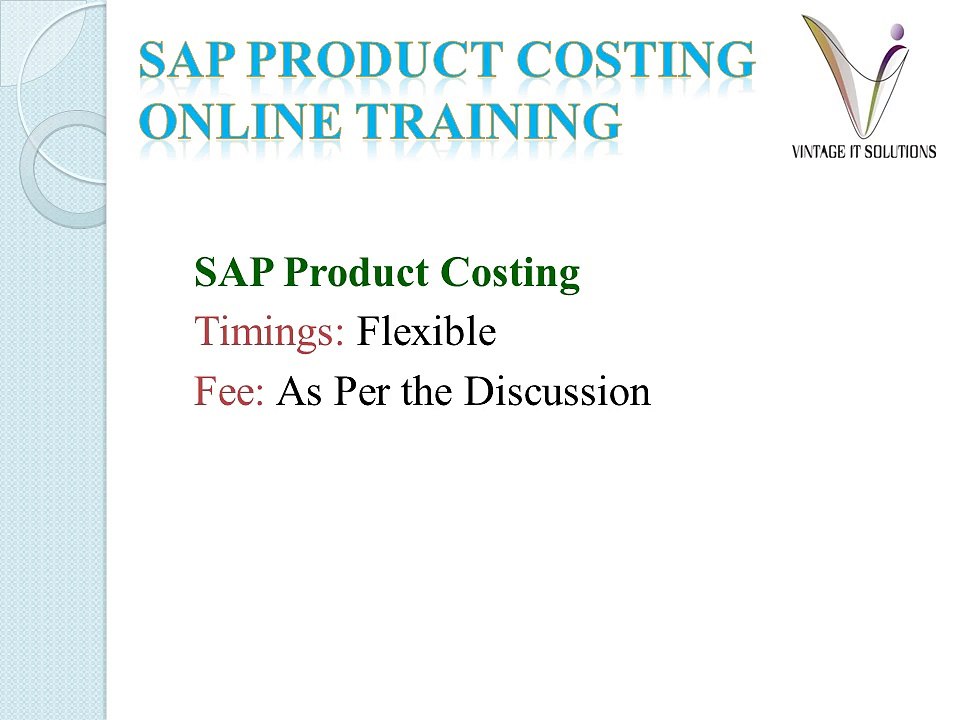 SAP Product Costing Overview | SAP Product Costing Training Video