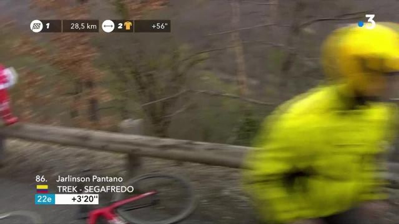 VIDEO. Un cycliste chute lourdement et tombe dans un ravin durant Paris-Nice