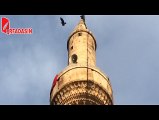 Atmaca Kuşu Cami Minaresine Sıkışıp Mahsur Kaldı