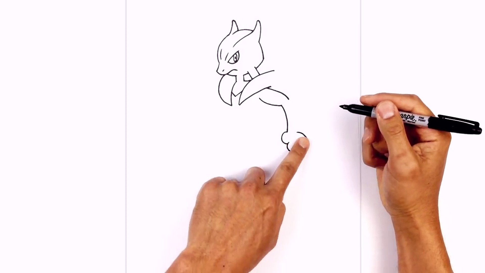 How to Draw Mega Mewtwo X from Pokemon (Pokemon) Step by Step