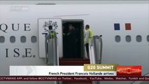 French President Francois Hollande arrives in Hangzhou for G20 Summit