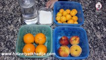 عصير الخوخ والمشمش والبرتقال منعش وصحي