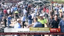 Turkish PM blames Kurdish militants for series of blasts killing 10