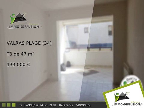 T3 A vendre Valras plage 47m2 - 300 m de la plage