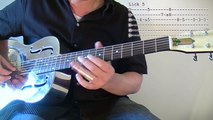 Easy blues slide guitar licks in open G lesson