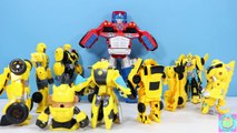Transformers The Last Knight Bumblebee 1 Step Turbo Changer Adventure with Optimus Prime!